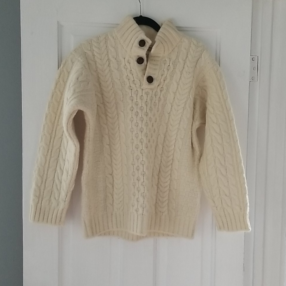 Men's LL Bean Wool Fishermans Sweater
